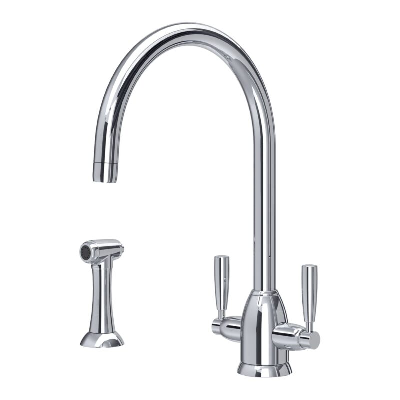 Perrin & Rowe Langbourn Sink Mixer with C-Spout & Rinse Perrin & Rowe Langbourn Sink Mixer with C-Spout & Rinse