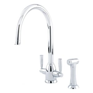 Perrin & Rowe Oberon Sink Mixer with C-Spout & Rinse