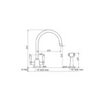 Perrin & Rowe Oberon Sink Mixer with C-Spout & Rinse