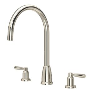 Perrin & Rowe Langbourn 3 Hole Sink Mixer with Levers Nickel