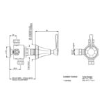 Perrin & Rowe Deco 3 Way Diverter with Lever Handle Nickel