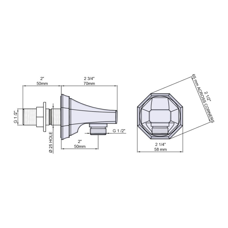 Perrin & Rowe Deco Handshower Wall Outlet Nickel