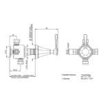 Perrin & Rowe Deco Lever 4 Way Concealed Diverter Pewter