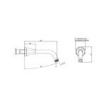 Perrin & Rowe Deco 180mm Overhead Shower Arm Nickel