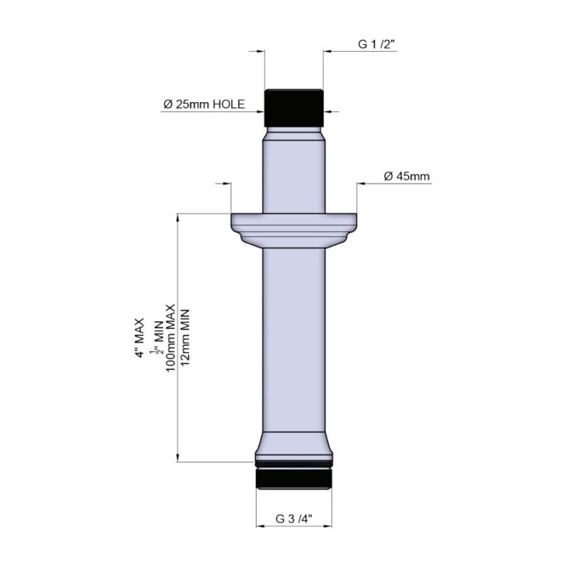 Perrin & Rowe Traditional Ceiling Shower Outlet 100mm Nickel