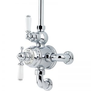 Perrin & Rowe Exposed Thermostatic Shower with Levers Pewter