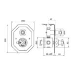 Perrin & Rowe Traditional Concealed Thermostatic Shower Mixer, Cross