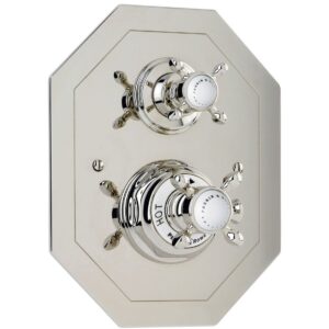 Perrin & Rowe Traditional Crosstop Concealed Shower Mixer Pewter