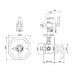 Perrin & Rowe Traditional Concealed Thermostatic Shower Mixer, Lever