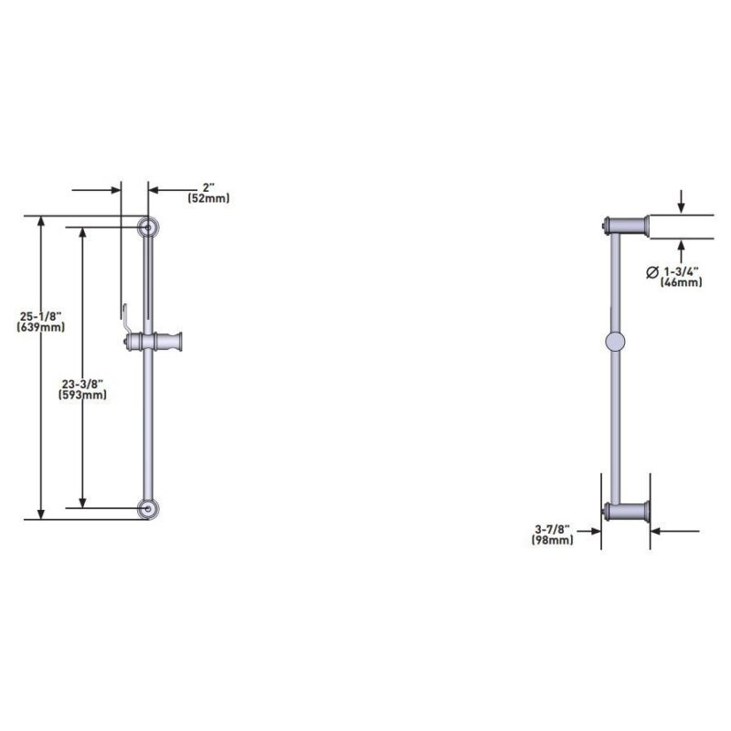 Perrin & Rowe Armstrong Sliding Rail Chrome