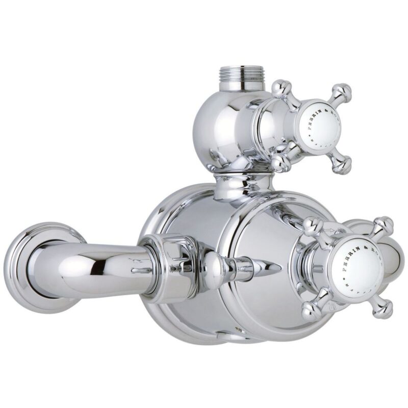 Perrin & Rowe Georgian Crosstop Exposed Shower Mixer Nickel
