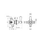 Perrin & Rowe Georgian Concealed 1 Inlet, 3 Outlet Diverter, Lever