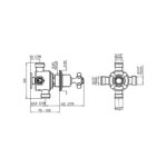 Perrin & Rowe Georgian Concealed 1 Inlet, 3 Outlet Diverter, Cross