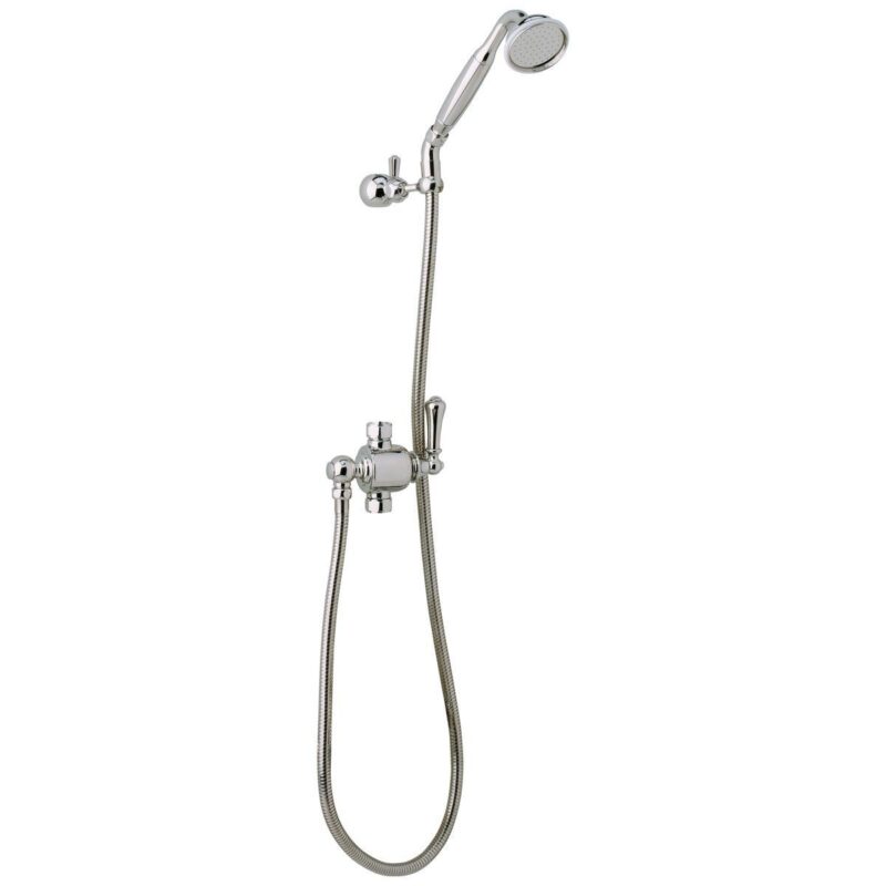 Perrin & Rowe Georgian Riser Diverter, Handshower & Hose Pewter Perrin & Rowe Georgian Riser Diverter, Handshower & Hose Pewter