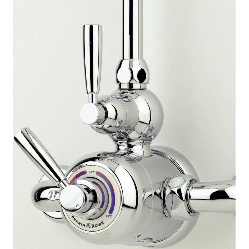 Perrin & Rowe Contemporary Exposed Shower Mixer, Pewter