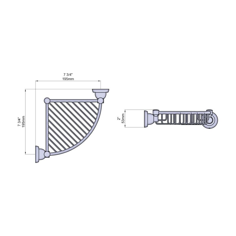 Perrin & Rowe Langbourn Corner Basket Nickel