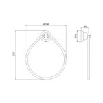 Perrin & Rowe 150mm Towel Ring Pewter