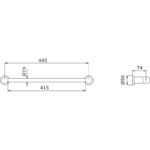 Perrin & Rowe 18" Single Towel Rail Nickel