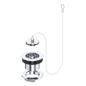 Perrin & Rowe Traditional Unslotted Bath Waste, Plug & Chain