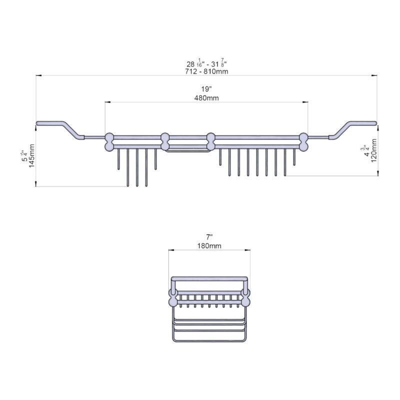 Perrin & Rowe Traditional Bath Rack Nickel