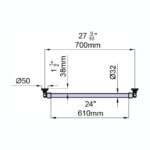 Perrin & Rowe Traditional 700mm Grab Rail Chrome
