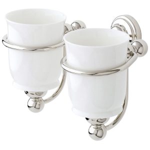 Perrin & Rowe Double Tumbler Holder Pewter