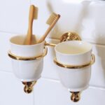 Perrin & Rowe Double Tumbler Holder Pewter