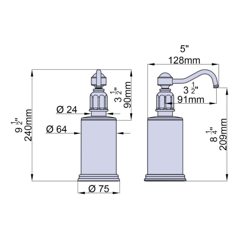 Perrin & Rowe Freestanding Soap Dispenser Chrome