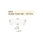 Perrin & Rowe 457mm Double Towel Rail Chrome