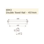 Perrin & Rowe 457mm Double Towel Rail Pewter
