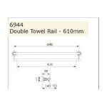 Perrin & Rowe 610mm Double Towel Rail Nickel