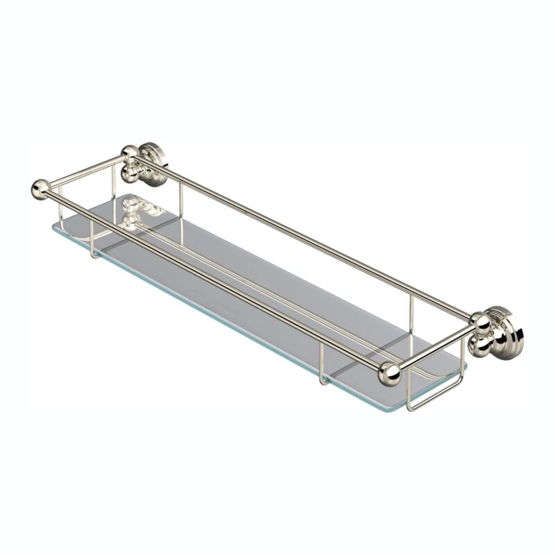 Perrin & Rowe Traditional 510mm Glass Shelf Nickel Perrin & Rowe Traditional 510mm Glass Shelf Nickel
