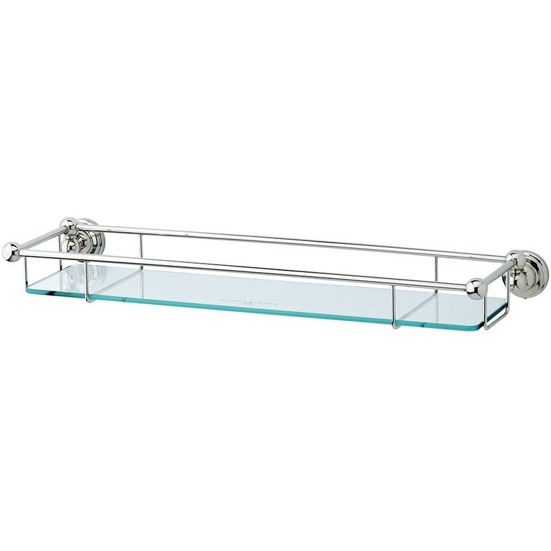Perrin & Rowe 20" Glass Shelf Pewter Perrin & Rowe 20" Glass Shelf Pewter