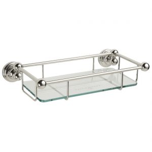 Perrin & Rowe 10" Glass Shelf Pewter