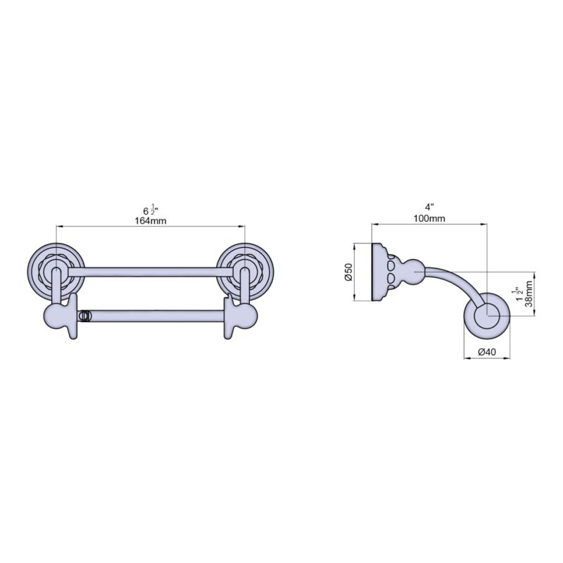 Perrin & Rowe Traditional Pivot Bar Toilet Roll Holder Nickel