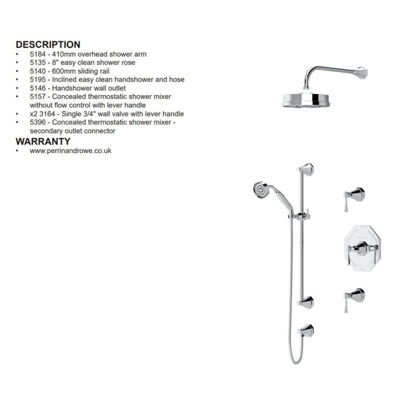 Perrin & Rowe Deco Shower Set 2 Nickel