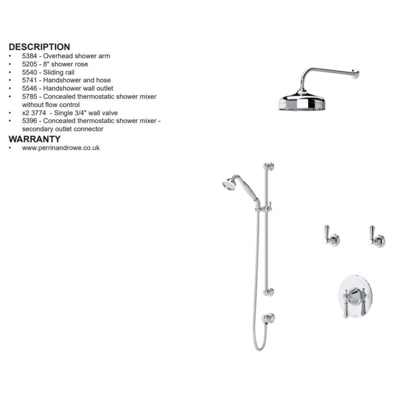 Perrin & Rowe Georgian Shower Set 1 Pewter