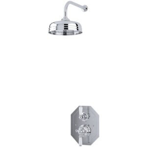 Perrin & Rowe Traditional Shower Set Three Nickel 12" Rose