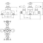 Nuie Edwardian Triple Thermostatic Shower Valve
