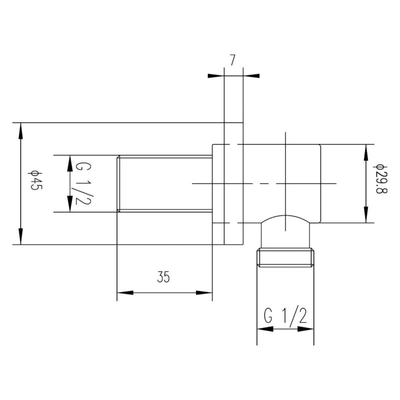 Nuie Round Outlet Elbow