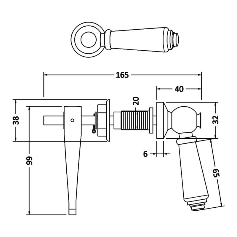 Nuie Ceramic WC Lever