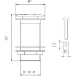Nuie Push Button Basin Waste Unslotted