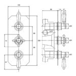 Nuie Victorian Triple Thermostatic Shower Valve