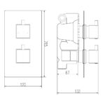 Nuie Volt Twin Themostatic Shower Valve