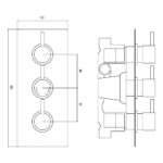 Nuie Quest Triple Thermostatic Shower Valve