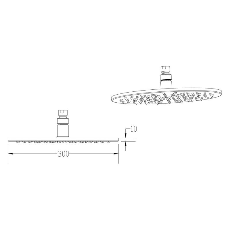 Nuie Round LED Fixed Head 300mm