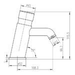Nuie Push Button Commercial Mono Basin Mixer