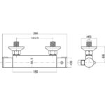Nuie Thermostatic Bar Valve Bottom Outlet