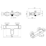 Nuie Square Thermostatic Bath Shower Mixer
