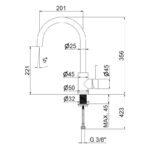 Prima+ Tiber Single Lever Round Kitchen Mixer Tap Steel